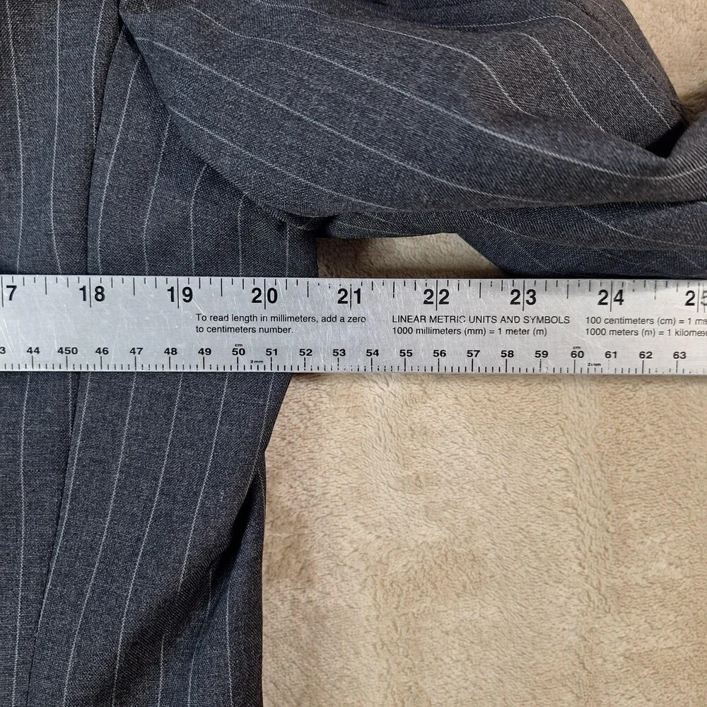 Anderson-Little Suit Mens 40 Long 34W Gray Wool Stripe Single Vent 2 Btn USA